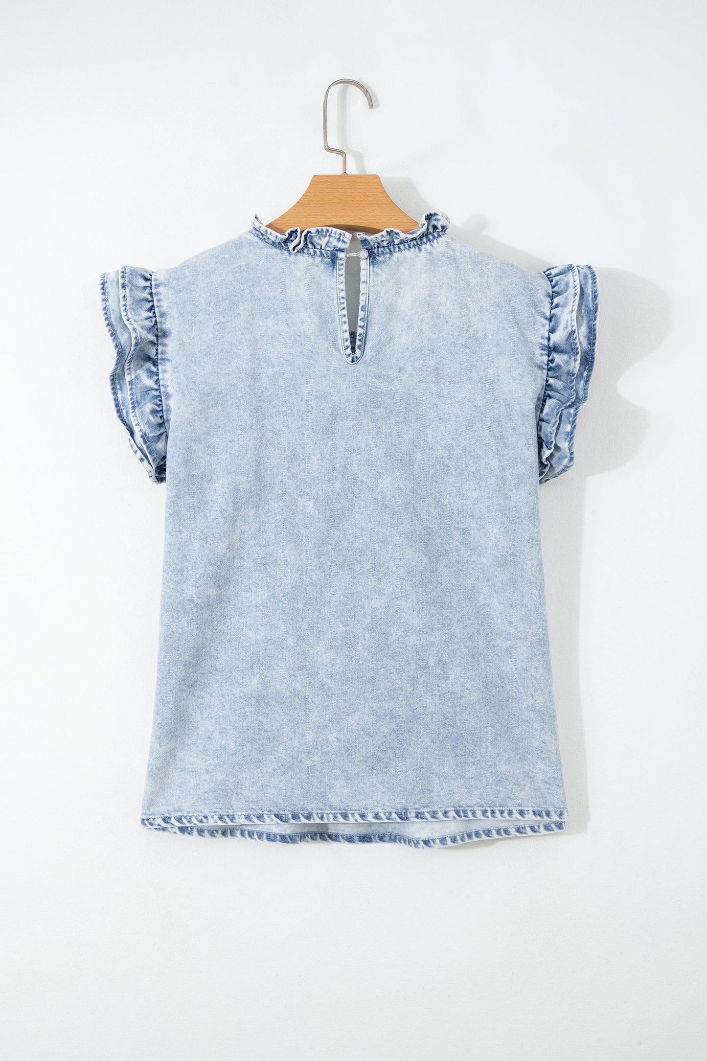 Pleated Denim Top