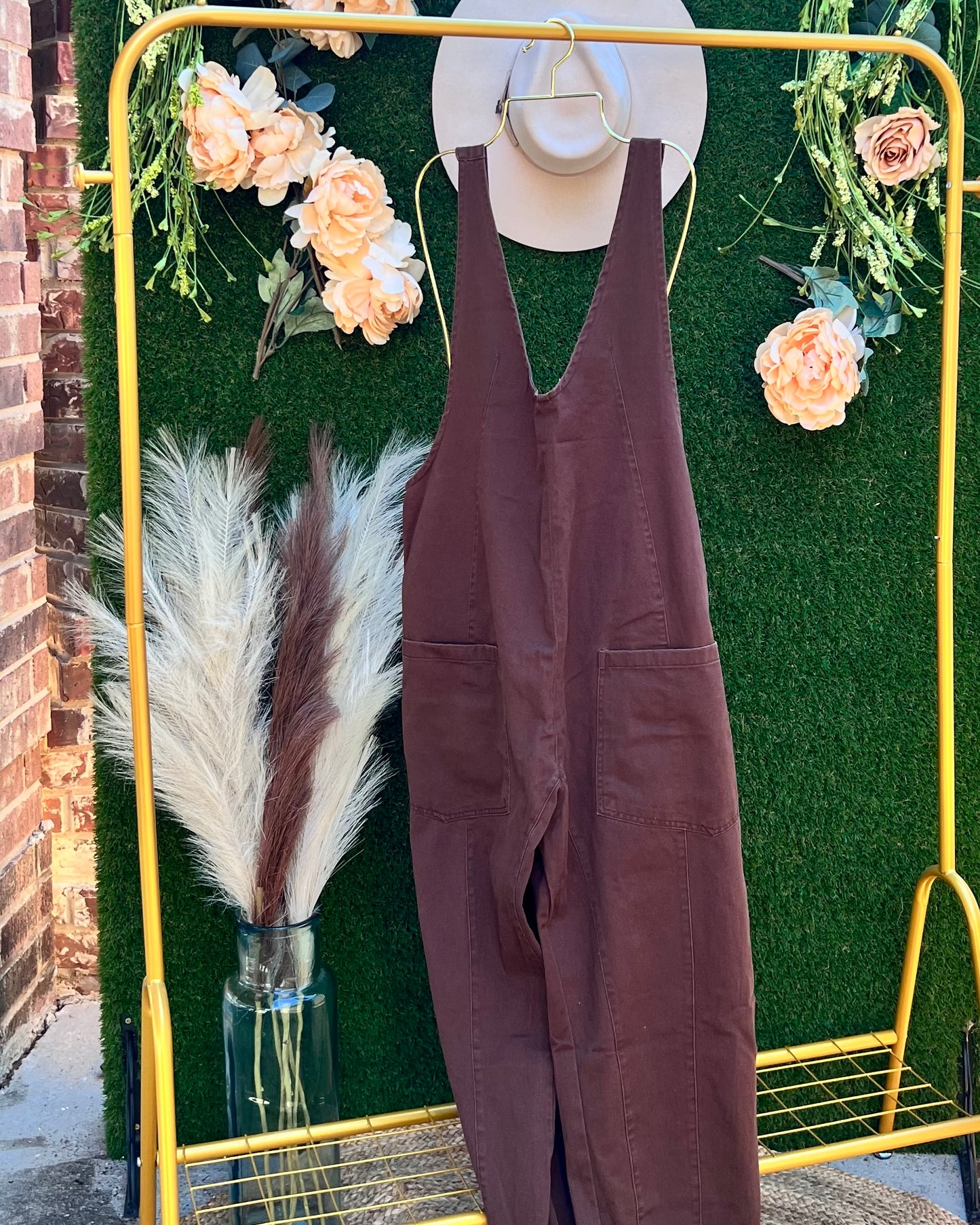 Brown Adjustable Jumpsuit