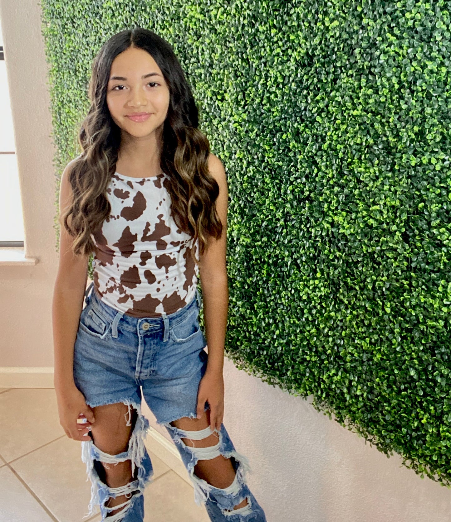 Harmony Cow Print Top