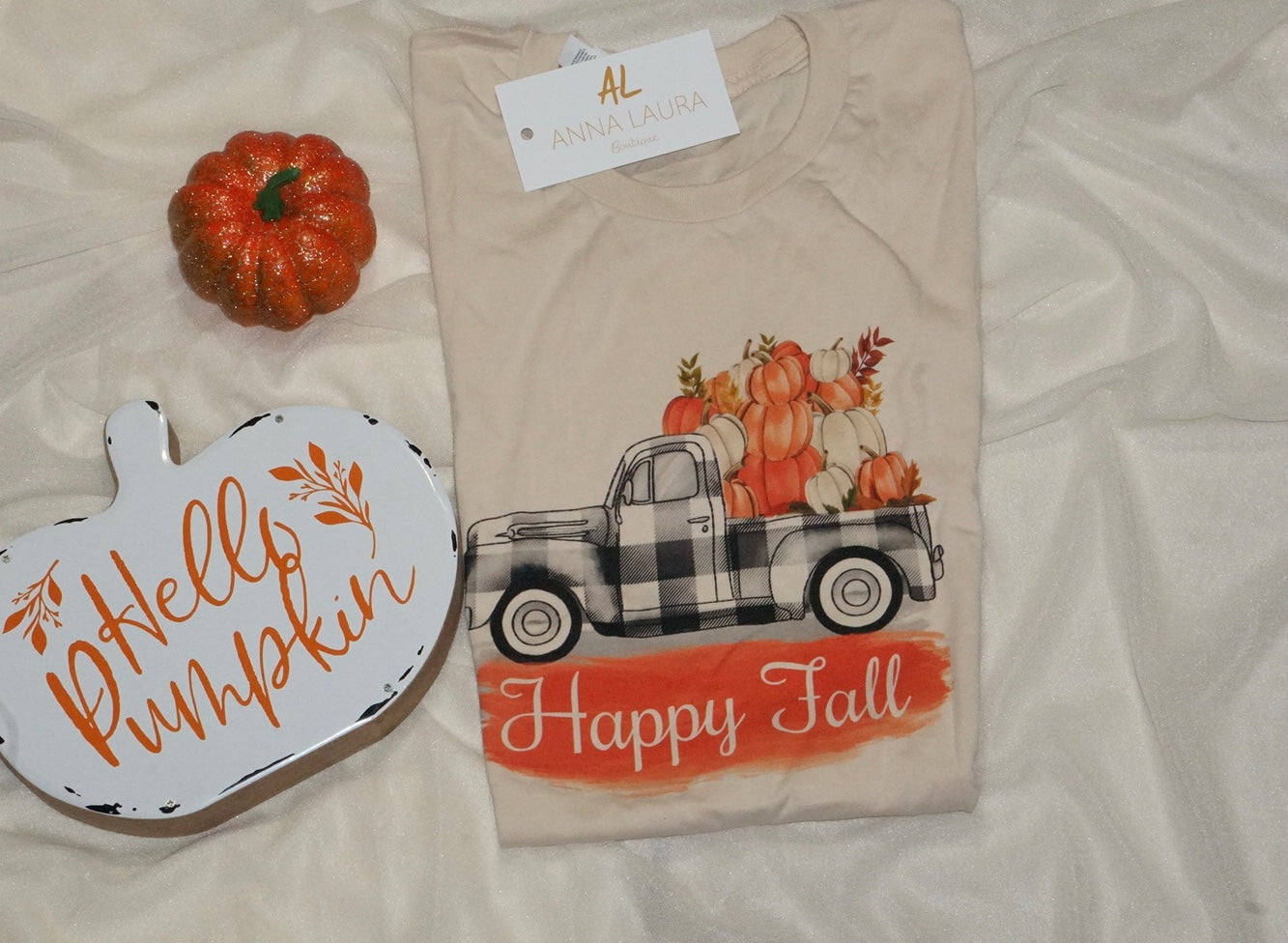 Happy Fall Plaid Pumpkin Tee