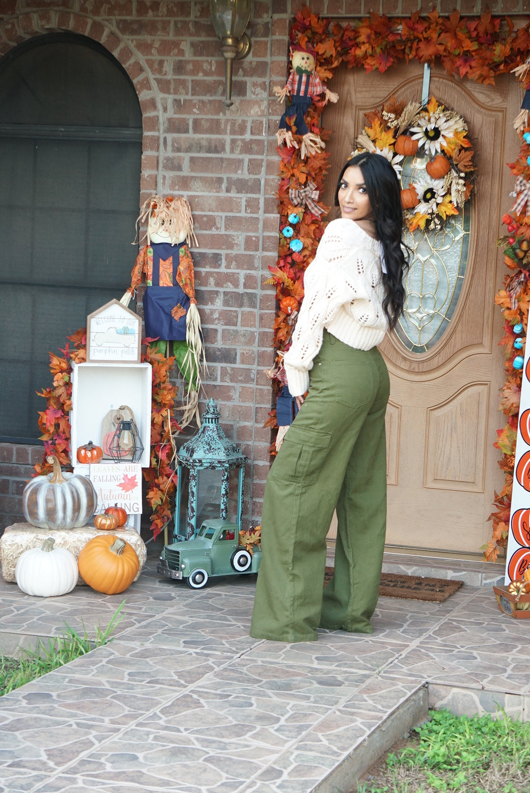 Kara Cable Knit Cropped Sweater