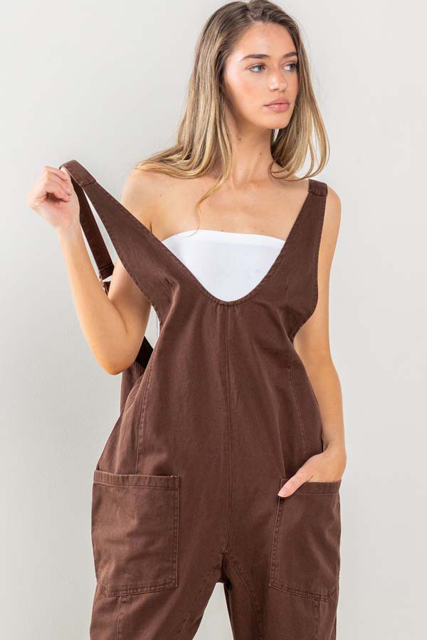 Brown Adjustable Jumpsuit