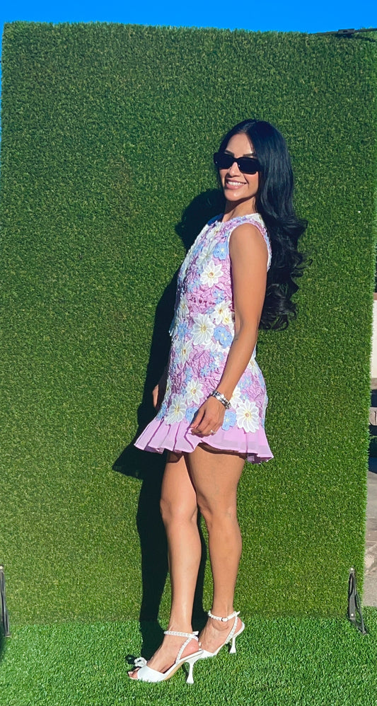 Floral Lace Mini Dress