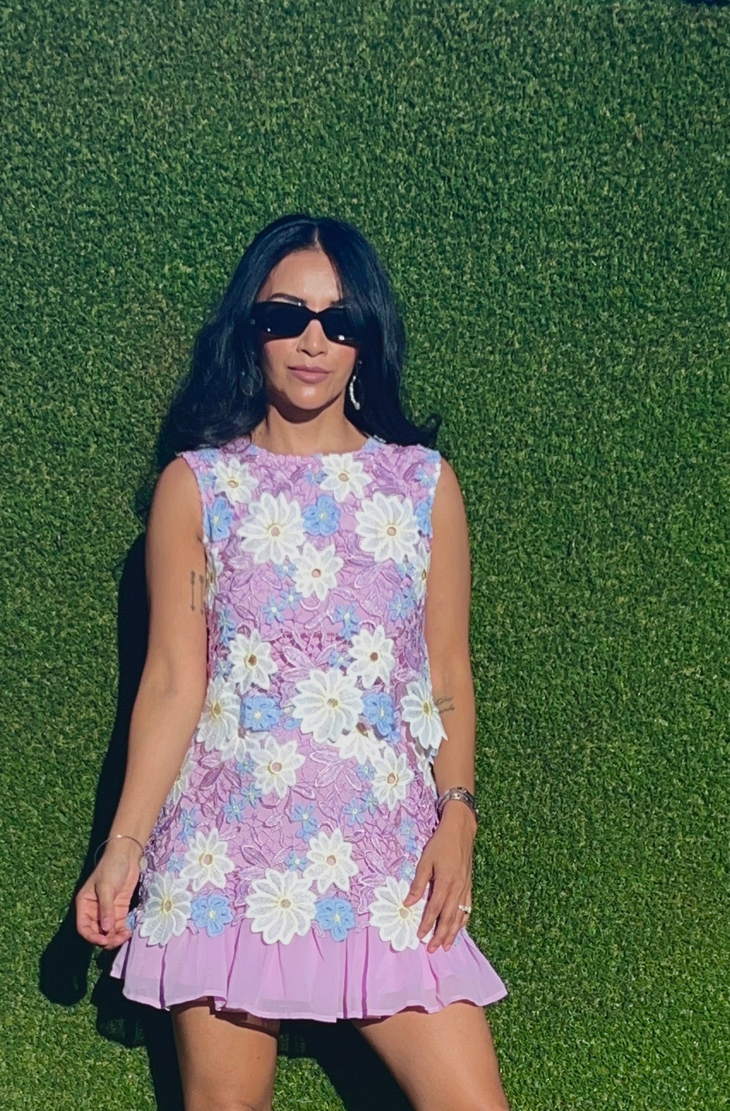 Floral Lace Mini Dress