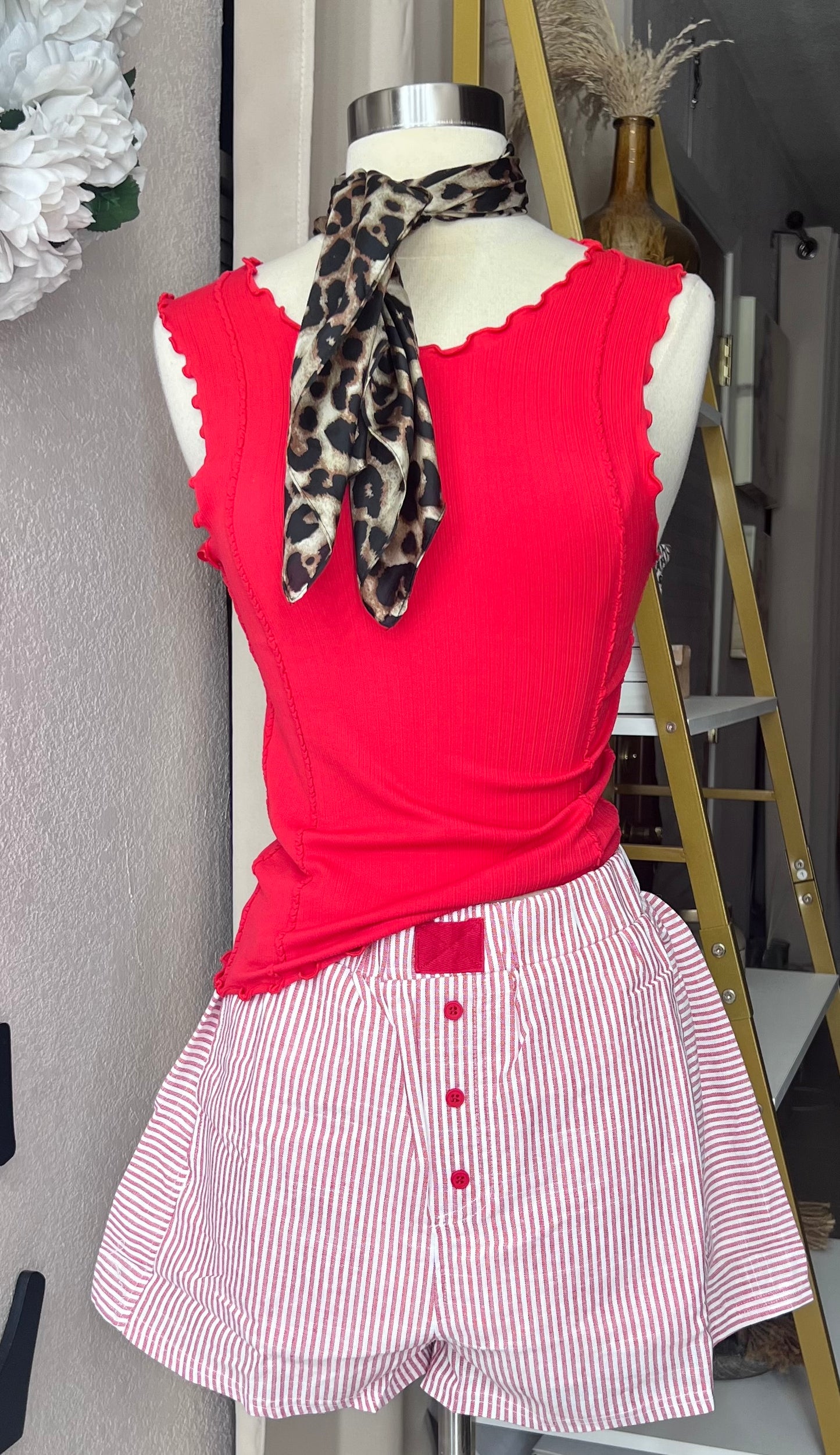 Red Knit Top