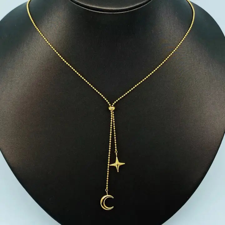 Star Moon Charm Necklace