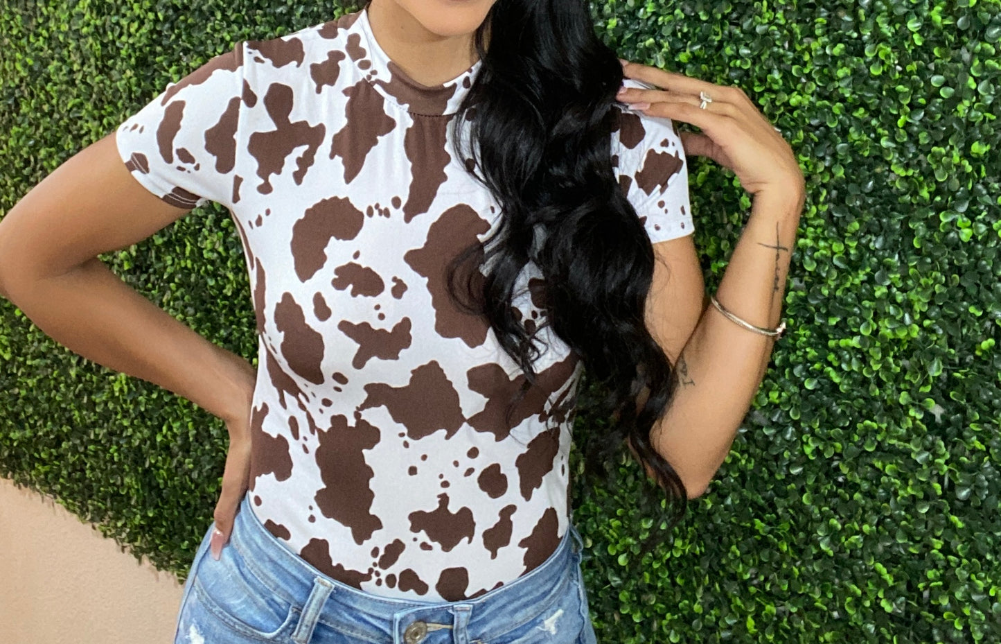 Ariana Cow Print Bodysuit