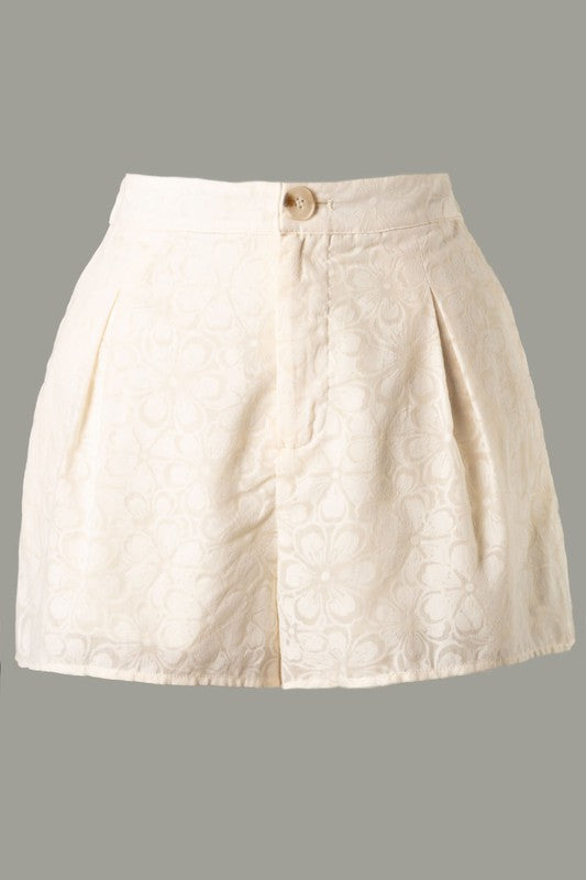 Cream High Waisted Shorts