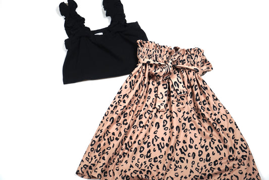 Leopard Print Skirt Set